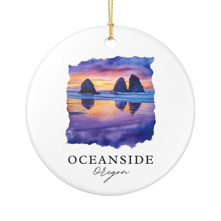 Oceanside Oregon USA Ornament: Unique Oceanside Souvenir, Oceanside Oregon Xmas Decor, and Authentic Oceanside Gift