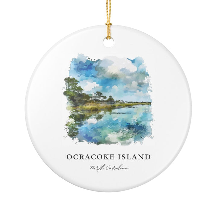 Ocracoke Island NC USA Ornament: Unique Ocracoke Island Souvenir, Ocracoke Island North Carolina Xmas Decor, and Authentic Ocracoke Island Gift