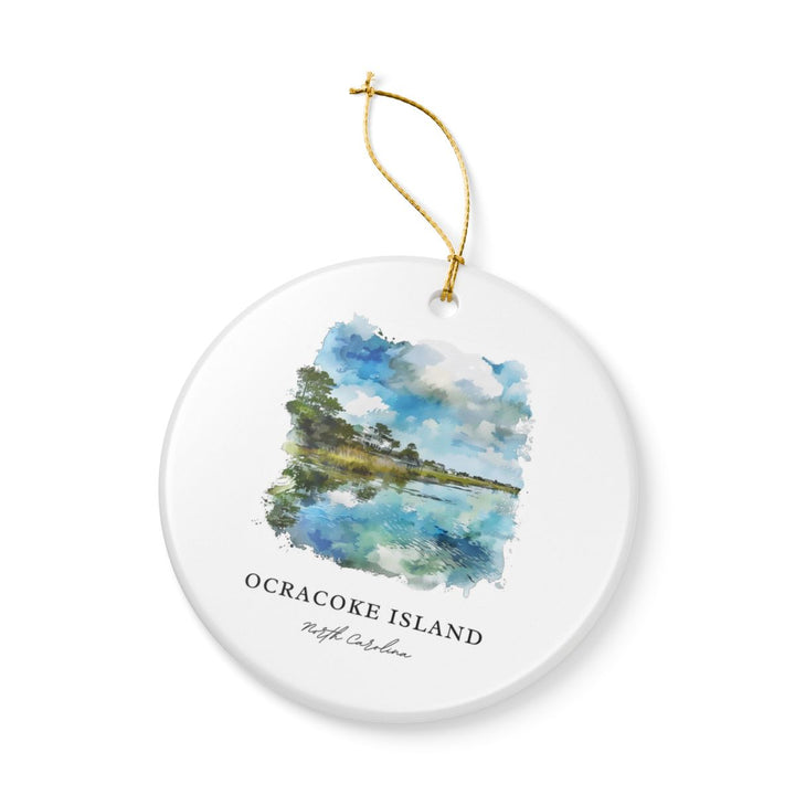 Ocracoke Island NC USA Ornament: Unique Ocracoke Island Souvenir, Ocracoke Island North Carolina Xmas Decor, and Authentic Ocracoke Island Gift