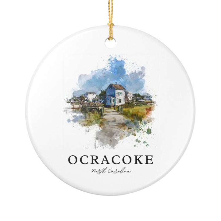 Ocracoke North Carolina Ornament: Unique Ocracoke Souvenir, Ocracoke North Carolina Xmas Decor, and Authentic Ocracoke Gift