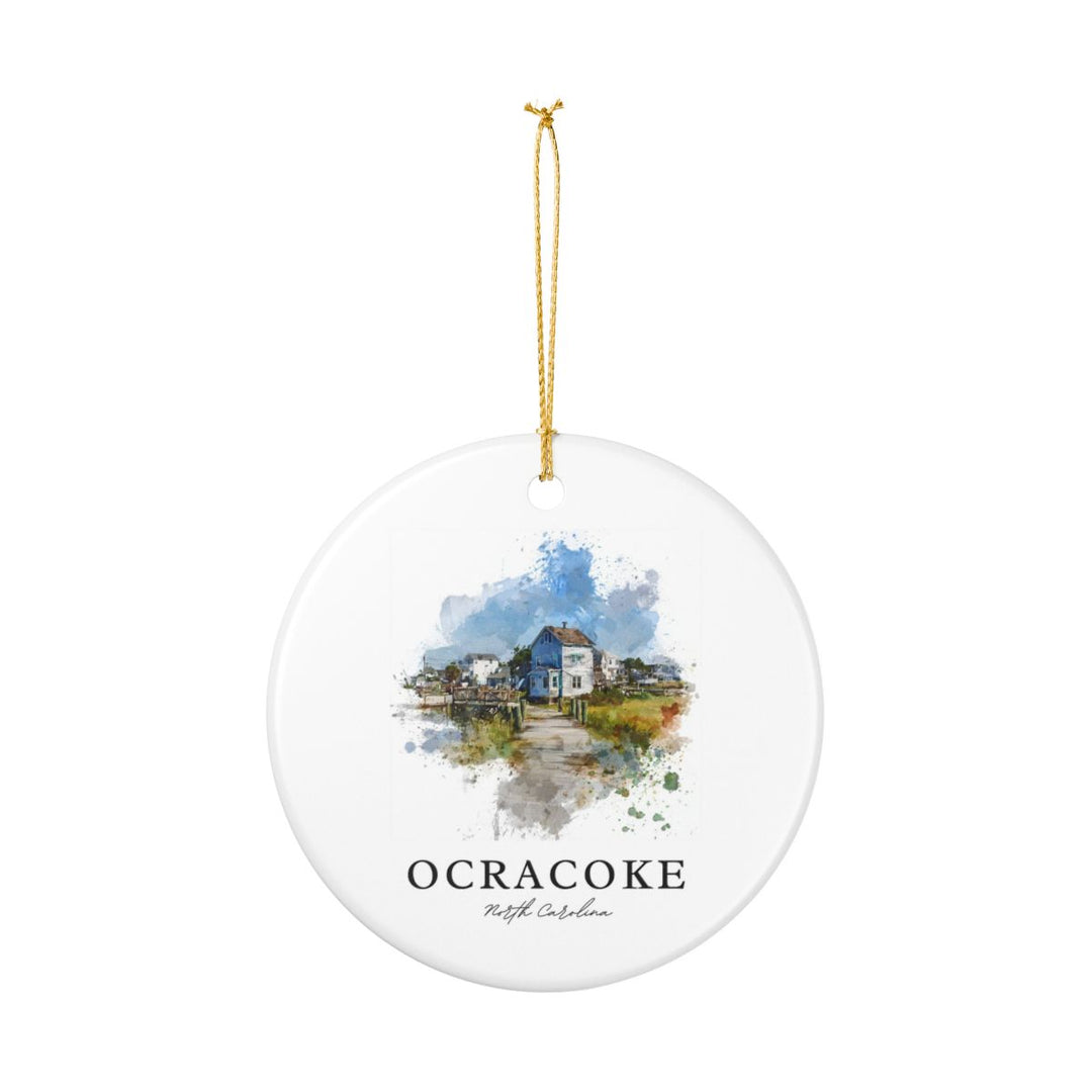 Ocracoke North Carolina Ornament: Unique Ocracoke Souvenir, Ocracoke North Carolina Xmas Decor, and Authentic Ocracoke Gift