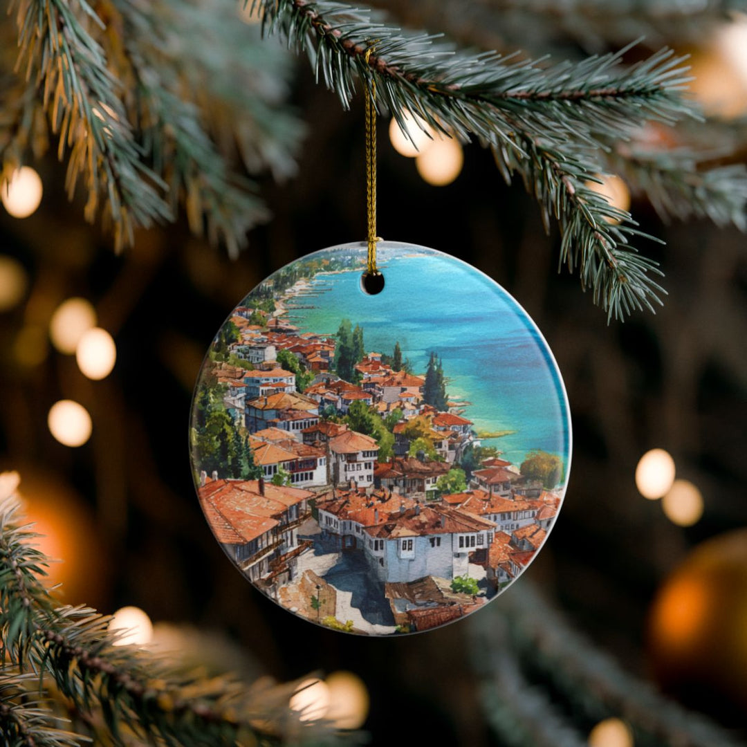 Ohrid North Macedonia Ornament: Unique Ohrid North Macedonia Souvenir, Ohrid North Macedonia Xmas Decor, and Authentic Ohrid North Macedonia Gift