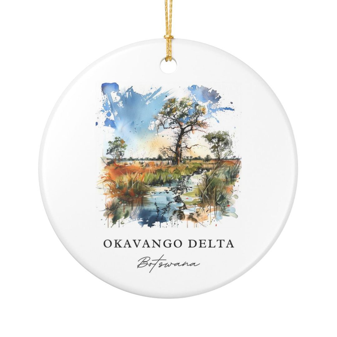 Okavango Delta Botswana Ornament: Unique Okavango Delta Souvenir, Okavango Delta Botswana Xmas Decor, and Authentic Okavango Delta Gift