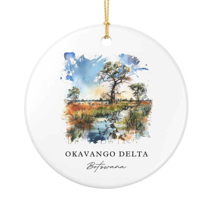 Okavango Delta Botswana Ornament: Unique Okavango Delta Souvenir, Okavango Delta Botswana Xmas Decor, and Authentic Okavango Delta Gift