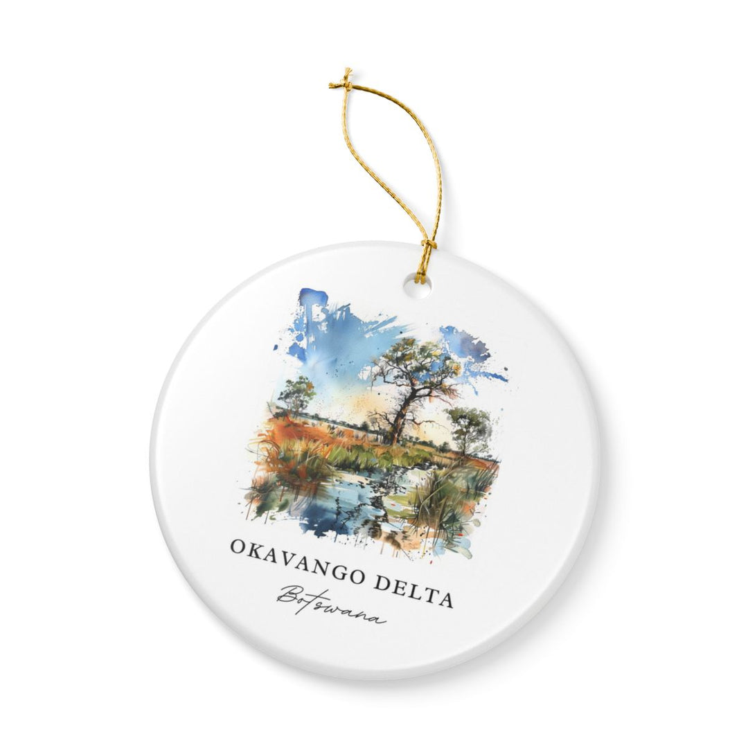 Okavango Delta Botswana Ornament: Unique Okavango Delta Souvenir, Okavango Delta Botswana Xmas Decor, and Authentic Okavango Delta Gift