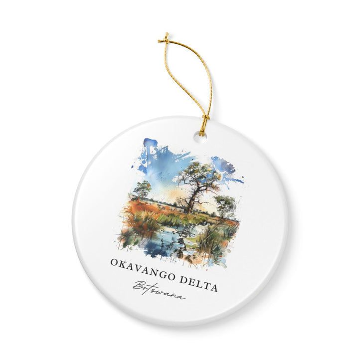 Okavango Delta Botswana Ornament: Unique Okavango Delta Souvenir, Okavango Delta Botswana Xmas Decor, and Authentic Okavango Delta Gift