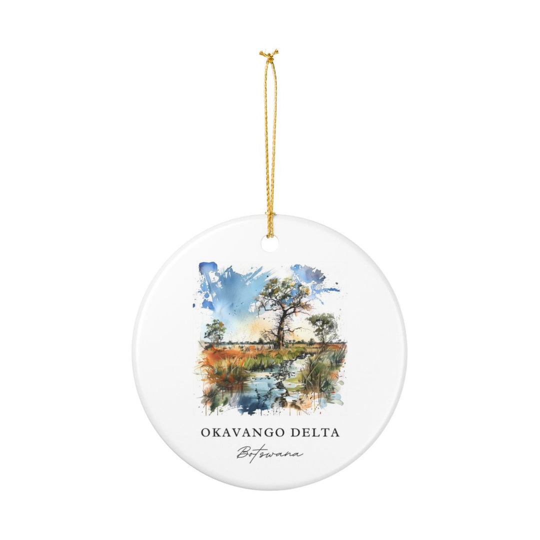 Okavango Delta Botswana Ornament: Unique Okavango Delta Souvenir, Okavango Delta Botswana Xmas Decor, and Authentic Okavango Delta Gift
