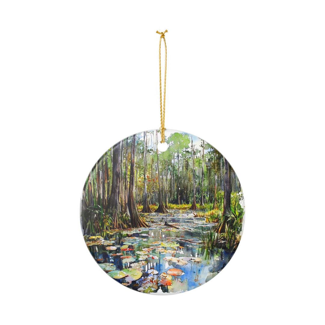 Okefenokee Swamp Georgia USA Ornament: Unique Okefenokee Swamp Souvenir, Okefenokee Swamp Georgia Xmas Decor, and Authentic Okefenokee Swamp Gift