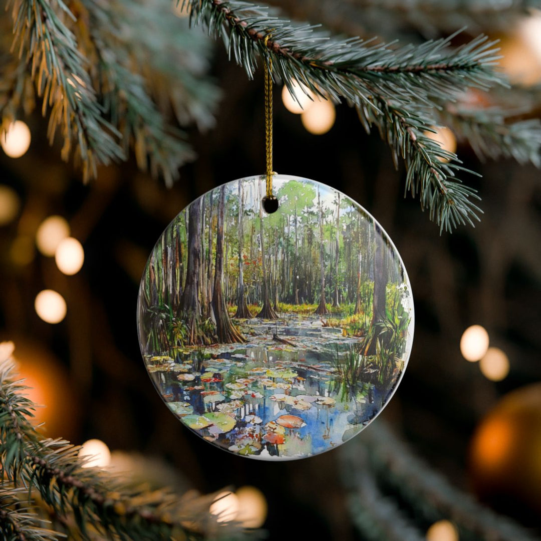Okefenokee Swamp Georgia USA Ornament: Unique Okefenokee Swamp Souvenir, Okefenokee Swamp Georgia Xmas Decor, and Authentic Okefenokee Swamp Gift
