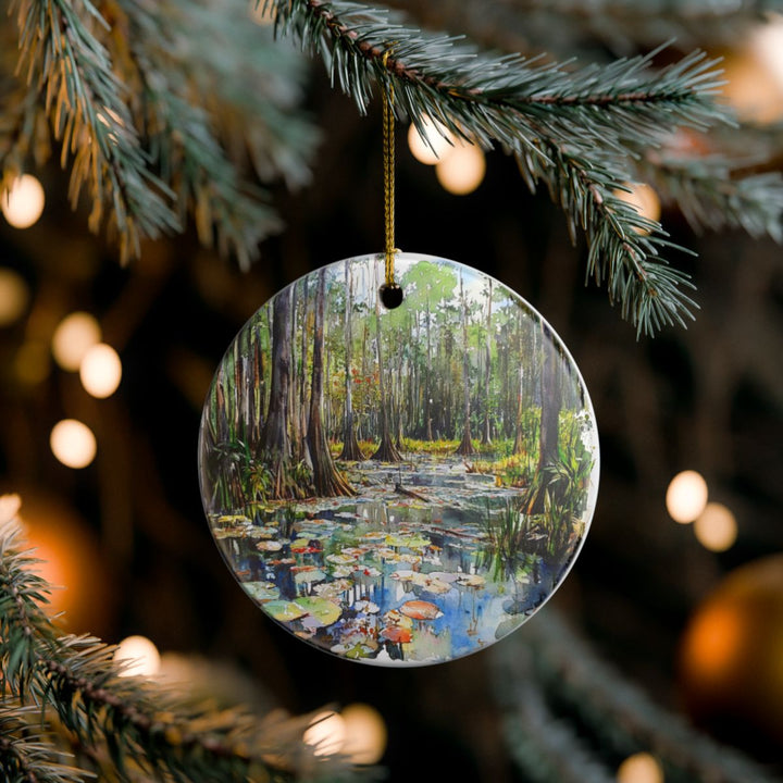 Okefenokee Swamp Georgia USA Ornament: Unique Okefenokee Swamp Souvenir, Okefenokee Swamp Georgia Xmas Decor, and Authentic Okefenokee Swamp Gift