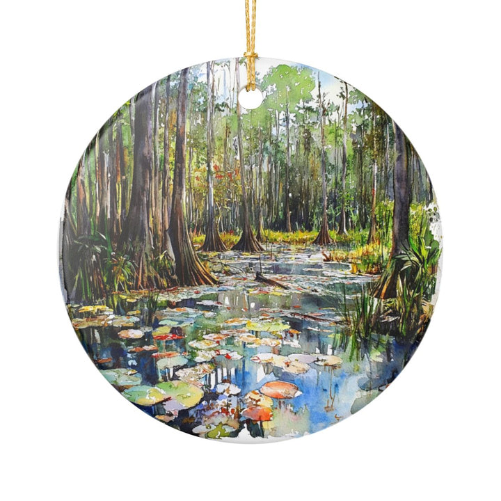 Okefenokee Swamp Georgia USA Ornament: Unique Okefenokee Swamp Souvenir, Okefenokee Swamp Georgia Xmas Decor, and Authentic Okefenokee Swamp Gift