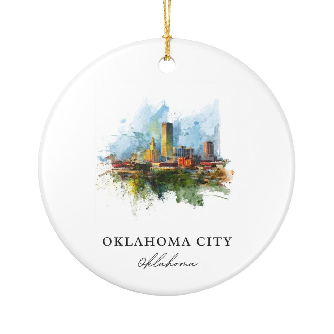 Oklahoma City Ornament: Unique Oklahoma City Souvenir, Oklahoma City Xmas Decor, and Authentic Oklahoma City Gift
