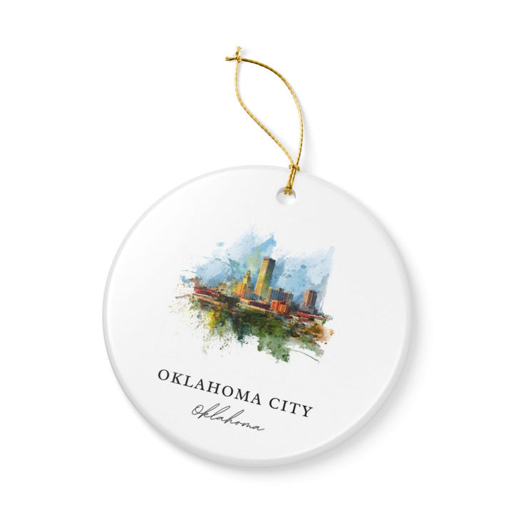 Oklahoma City Ornament: Unique Oklahoma City Souvenir, Oklahoma City Xmas Decor, and Authentic Oklahoma City Gift