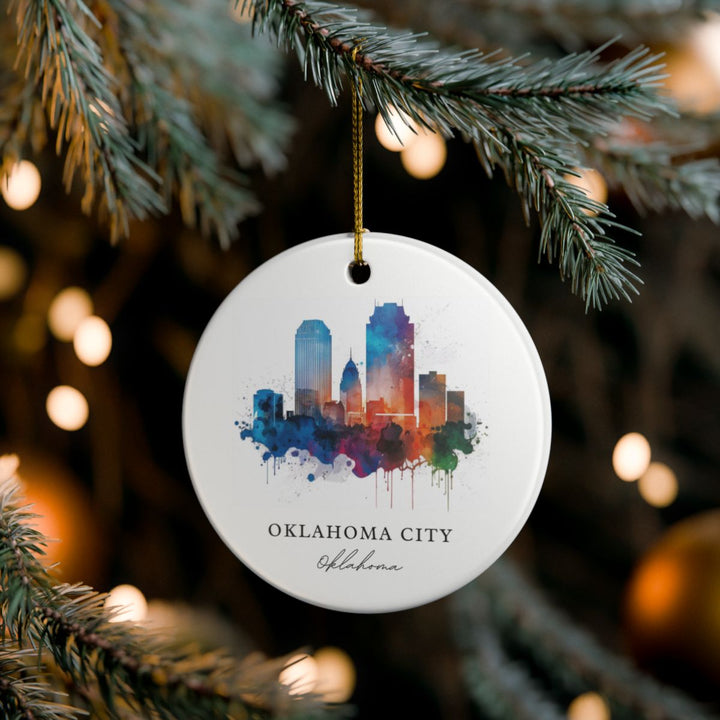 Oklahoma City Ornament: Unique Oklahoma City Souvenir, Oklahoma City Xmas Decor, and Authentic Oklahoma City Gift