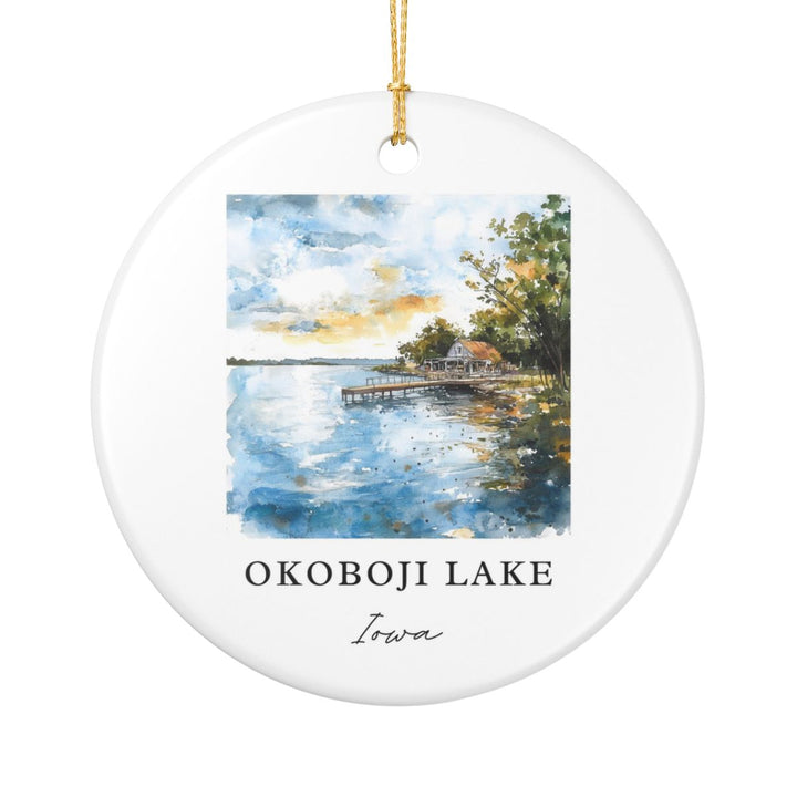 Okoboji Lake Iowa Ornament: Unique Okoboji Lake Iowa Souvenir, Okoboji Lake Iowa Xmas Decor, and Authentic Okoboji Lake Iowa Gift