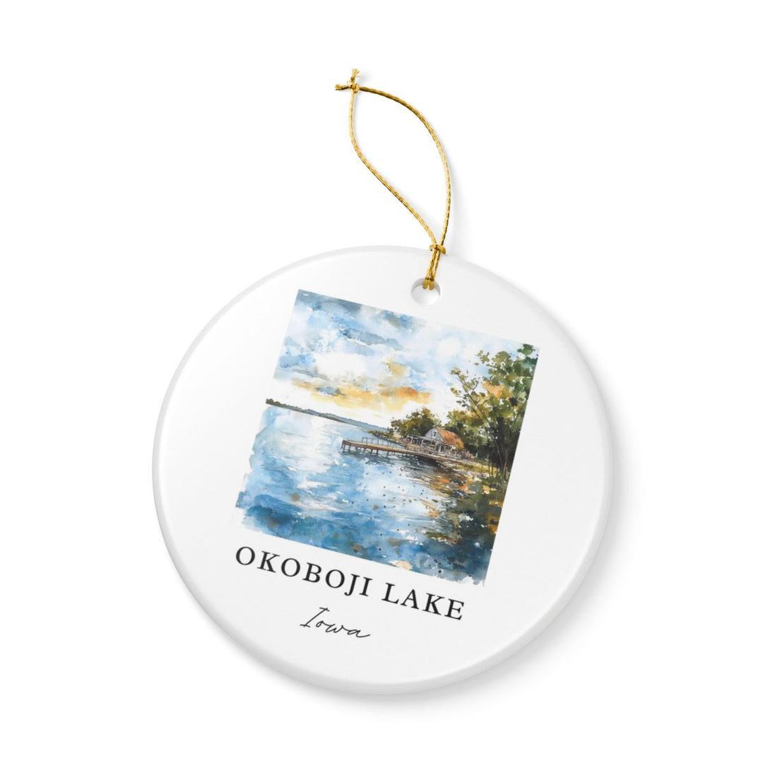 Okoboji Lake Iowa Ornament: Unique Okoboji Lake Iowa Souvenir, Okoboji Lake Iowa Xmas Decor, and Authentic Okoboji Lake Iowa Gift