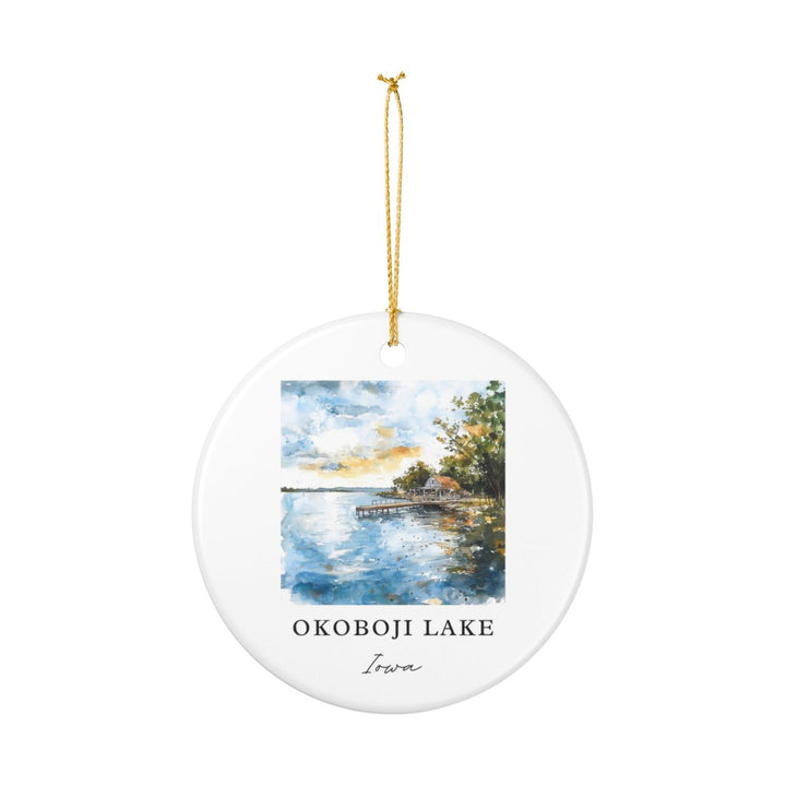 Okoboji Lake Iowa Ornament: Unique Okoboji Lake Iowa Souvenir, Okoboji Lake Iowa Xmas Decor, and Authentic Okoboji Lake Iowa Gift