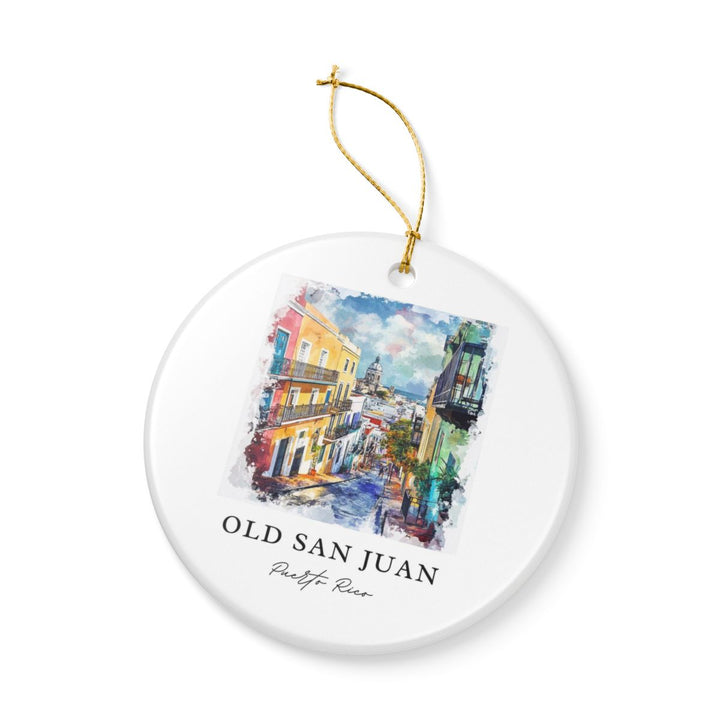 Old San Juan Puerto Rico Ornament: Unique Old San Juan Souvenir, Old San Juan Puerto Rico Xmas Decor, and Authentic Old San Juan Gift
