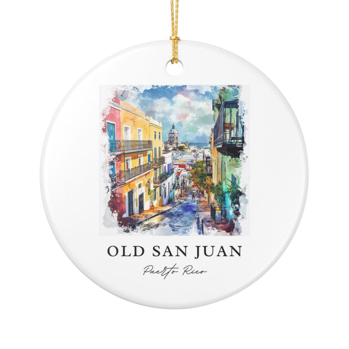 Old San Juan Puerto Rico Ornament: Unique Old San Juan Souvenir, Old San Juan Puerto Rico Xmas Decor, and Authentic Old San Juan Gift
