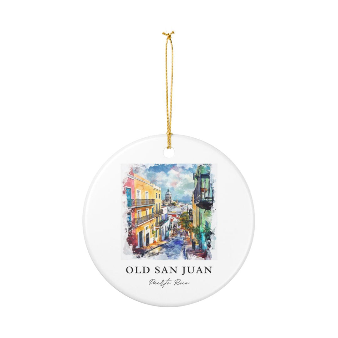 Old San Juan Puerto Rico Ornament: Unique Old San Juan Souvenir, Old San Juan Puerto Rico Xmas Decor, and Authentic Old San Juan Gift