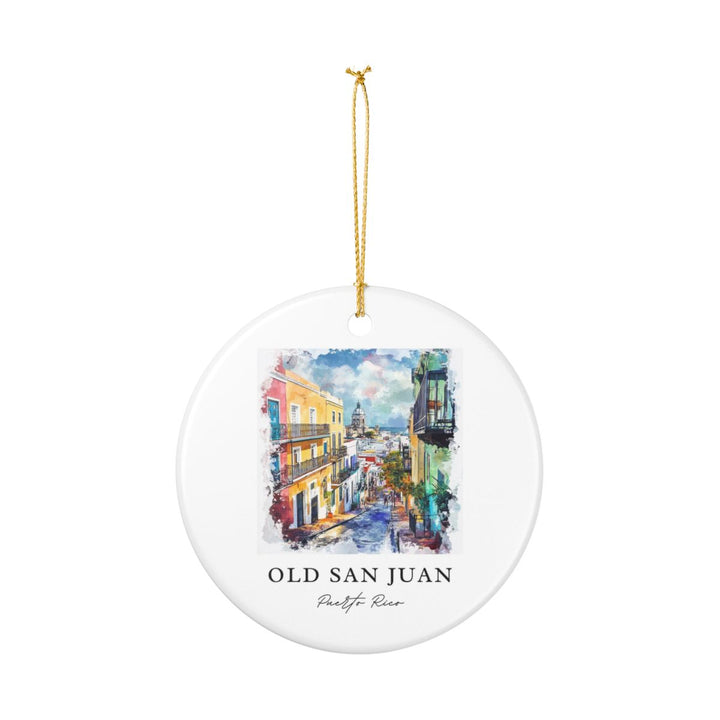 Old San Juan Puerto Rico Ornament: Unique Old San Juan Souvenir, Old San Juan Puerto Rico Xmas Decor, and Authentic Old San Juan Gift