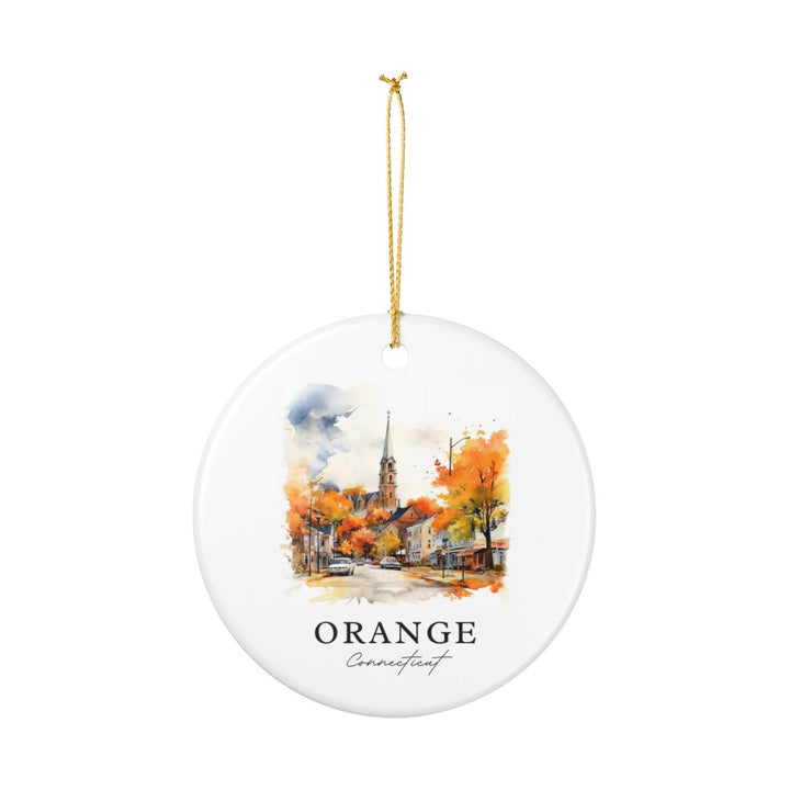 Orange Connecticut Ornament: Unique Orange Souvenir, Orange Connecticut Xmas Decor, and Authentic Orange Gift