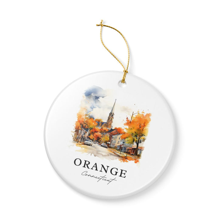 Orange Connecticut Ornament: Unique Orange Souvenir, Orange Connecticut Xmas Decor, and Authentic Orange Gift