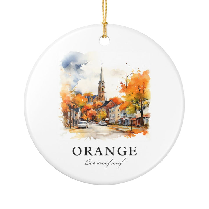 Orange Connecticut Ornament: Unique Orange Souvenir, Orange Connecticut Xmas Decor, and Authentic Orange Gift