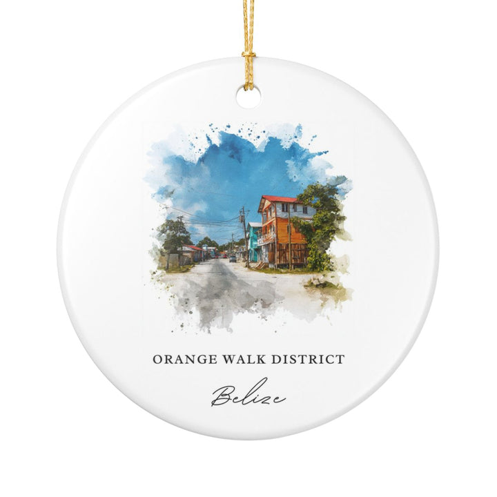 Orange Walk District Belize Ornament: Unique Orange Walk District Belize Souvenir, Orange Walk District Belize Xmas Decor