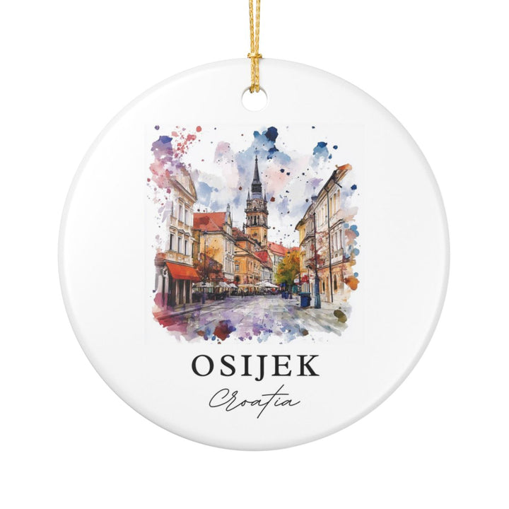 Osijek Croatia Ornament: Unique Osijek Souvenir, Osijek Croatia Xmas Decor, and Authentic Osijek Gift