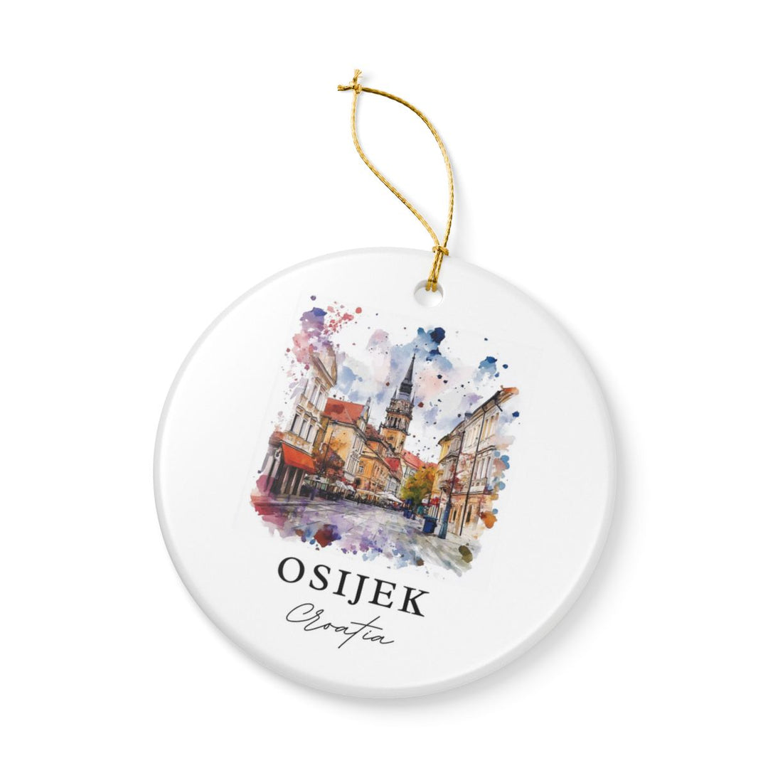 Osijek Croatia Ornament: Unique Osijek Souvenir, Osijek Croatia Xmas Decor, and Authentic Osijek Gift