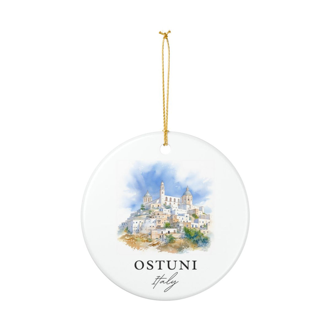 Ostuni Italy Ornament: Unique Ostuni Souvenir, Ostuni Italy Xmas Decor, and Authentic Ostuni Gift