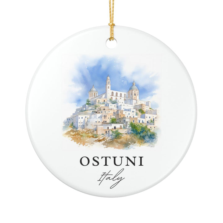 Ostuni Italy Ornament: Unique Ostuni Souvenir, Ostuni Italy Xmas Decor, and Authentic Ostuni Gift