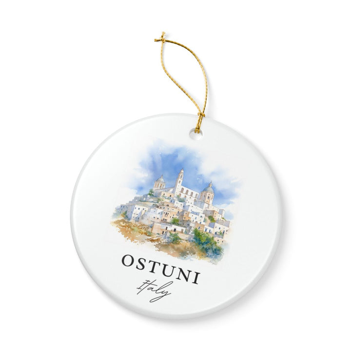 Ostuni Italy Ornament: Unique Ostuni Souvenir, Ostuni Italy Xmas Decor, and Authentic Ostuni Gift