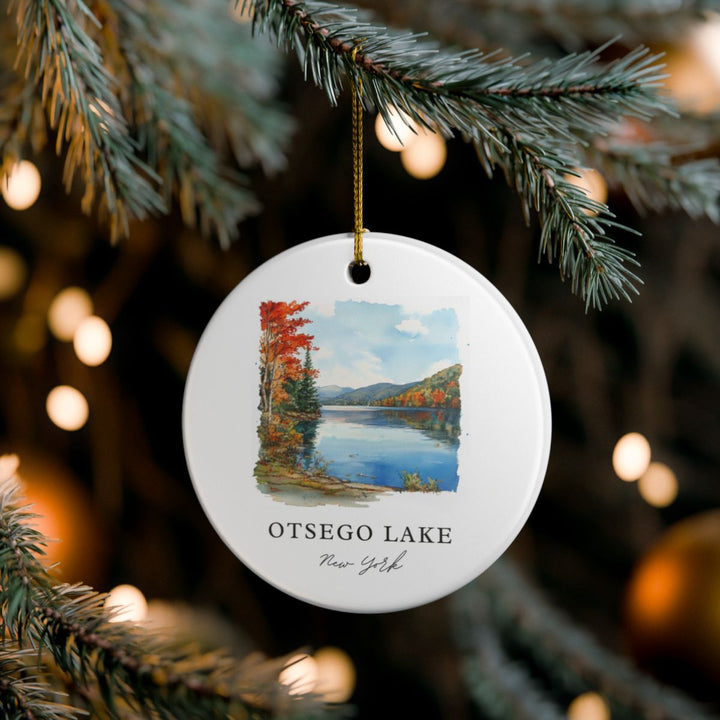 Otsego Lake New York USA Ornament: Unique Otsego Lake Souvenir, Otsego Lake New York Xmas Decor, and Authentic Otsego Lake Gift