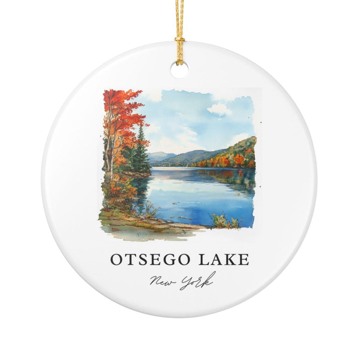 Otsego Lake New York USA Ornament: Unique Otsego Lake Souvenir, Otsego Lake New York Xmas Decor, and Authentic Otsego Lake Gift