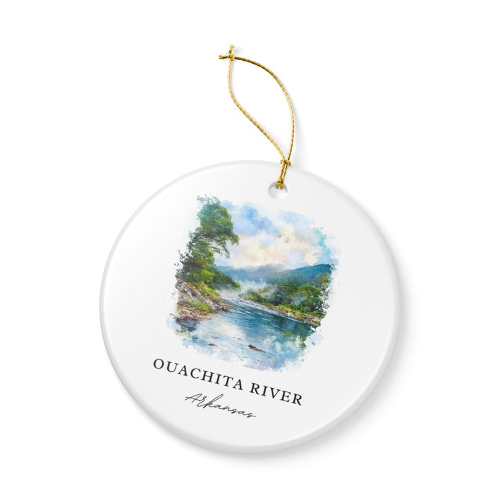 Ouachita River Arkansas USA Ornament: Unique Ouachita River Souvenir, Ouachita River Arkansas Xmas Decor, and Authentic Ouachita River Gift
