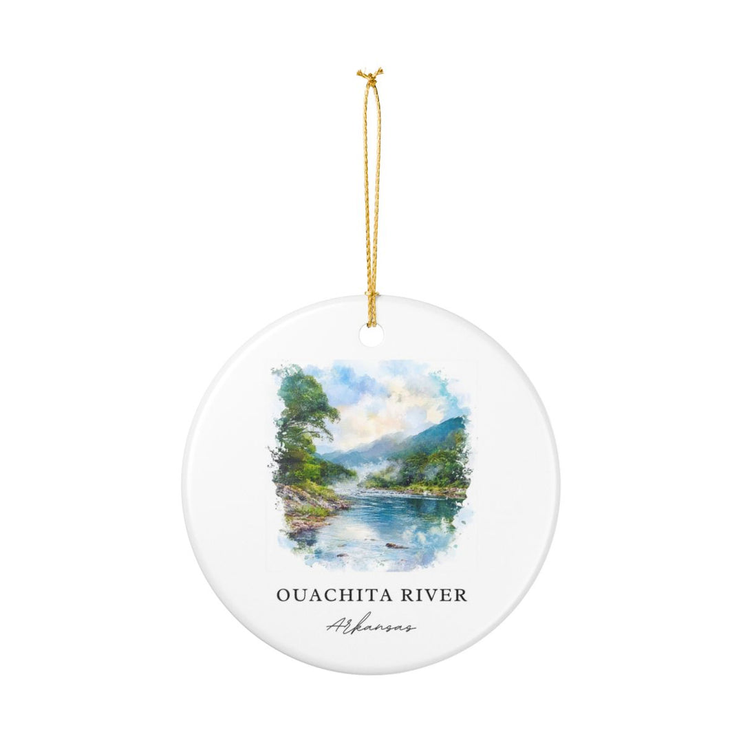 Ouachita River Arkansas USA Ornament: Unique Ouachita River Souvenir, Ouachita River Arkansas Xmas Decor, and Authentic Ouachita River Gift