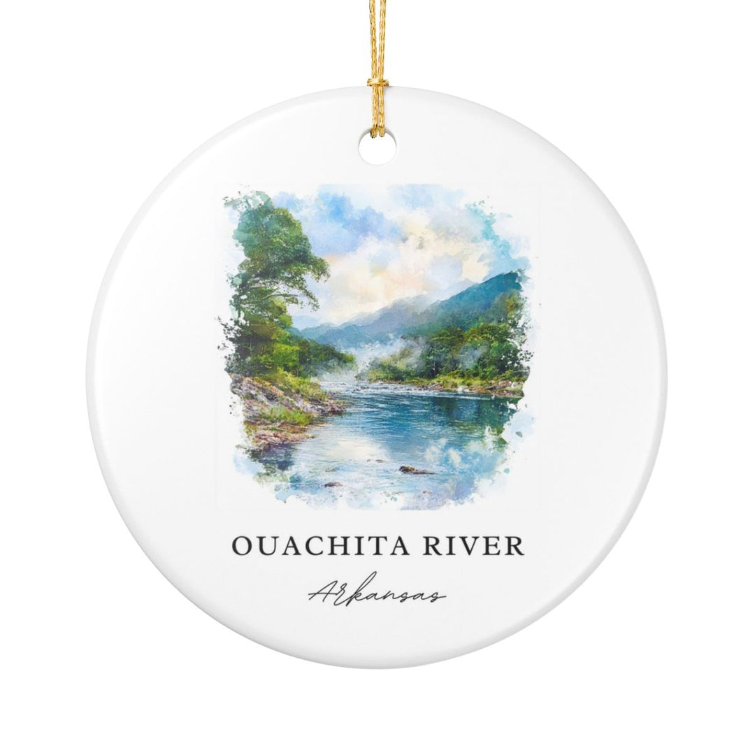 Ouachita River Arkansas USA Ornament: Unique Ouachita River Souvenir, Ouachita River Arkansas Xmas Decor, and Authentic Ouachita River Gift