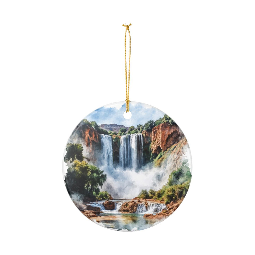 Ouzoud Waterfalls Morocco Ornament: Unique Ouzoud Waterfalls Souvenir, Ouzoud Waterfalls Morocco Xmas Decor, and Authentic Ouzoud Waterfalls Gift