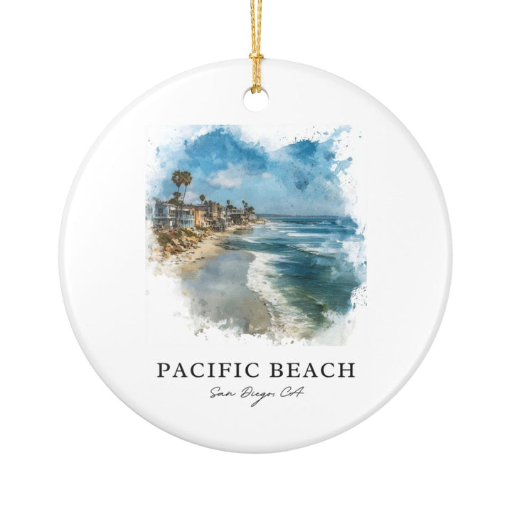 Pacific Beach San Diego CA Ornament: Unique Pacific Beach San Diego Souvenir, Pacific Beach San Diego California Xmas Decor