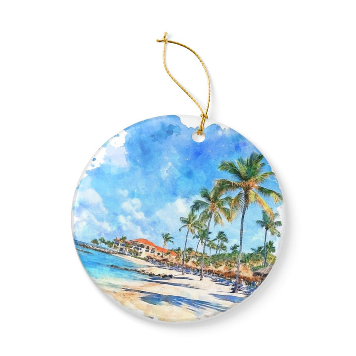 Palm Beach Aruba Ornament: Unique Palm Beach Souvenir, Palm Beach Aruba Xmas Decor, and Authentic Palm Beach Gift