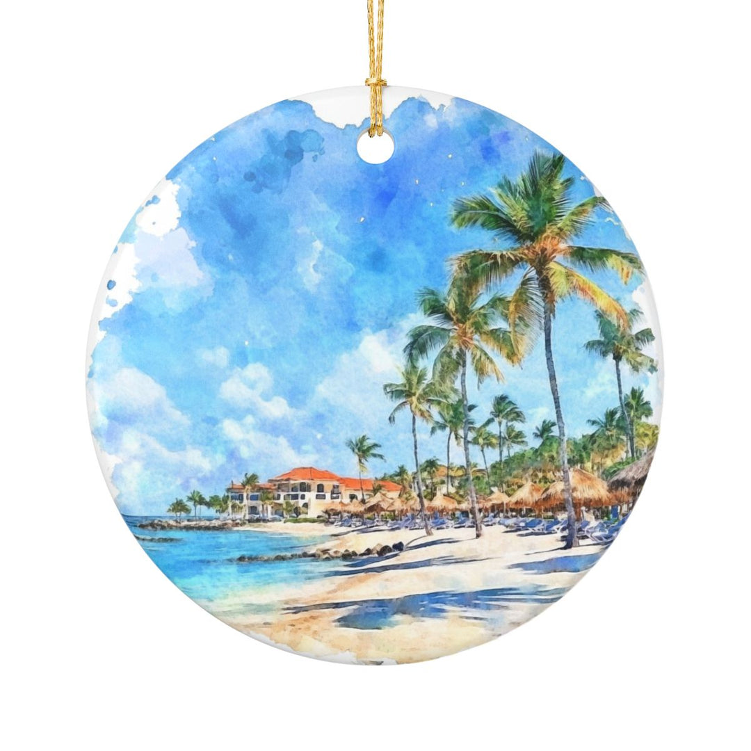 Palm Beach Aruba Ornament: Unique Palm Beach Souvenir, Palm Beach Aruba Xmas Decor, and Authentic Palm Beach Gift