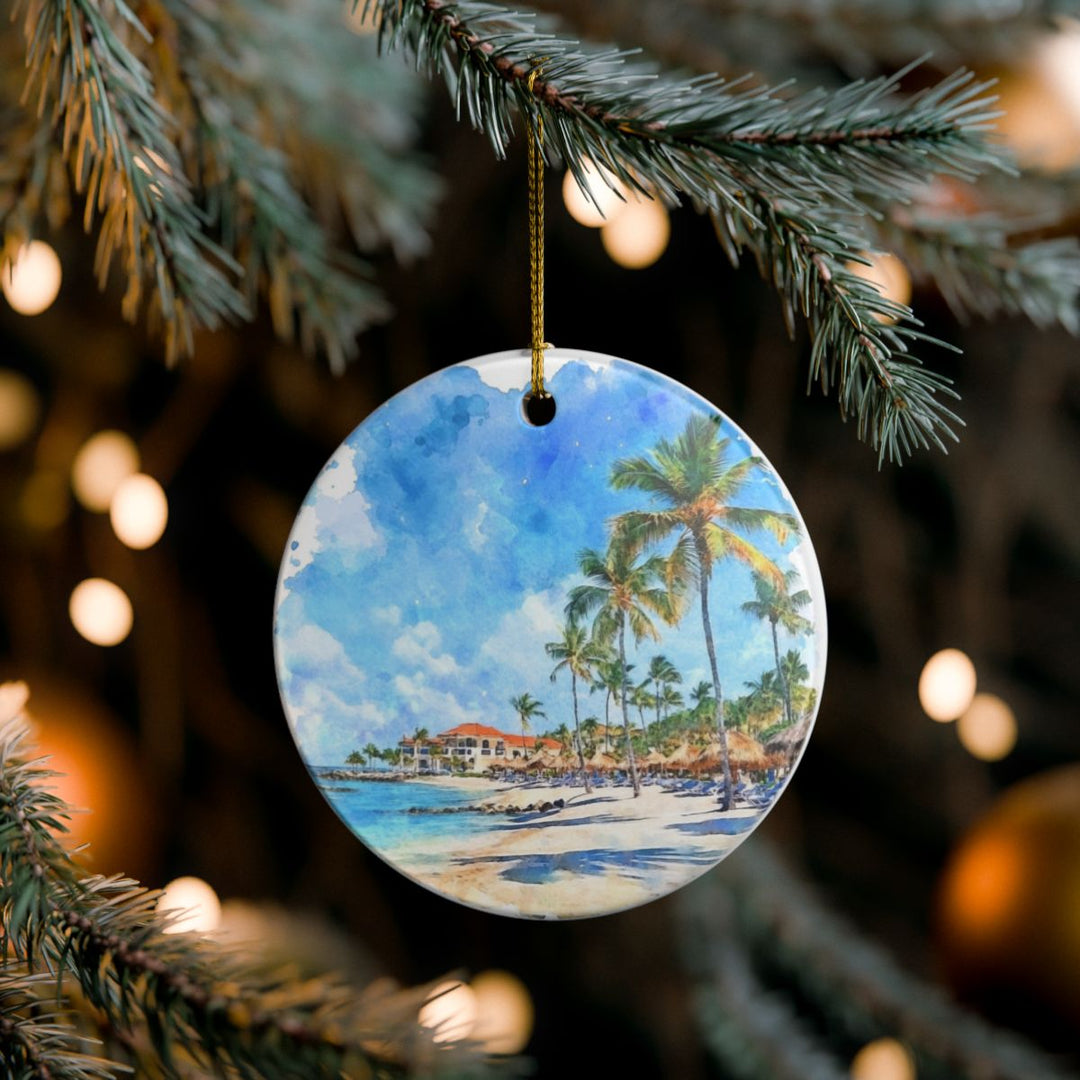 Palm Beach Aruba Ornament: Unique Palm Beach Souvenir, Palm Beach Aruba Xmas Decor, and Authentic Palm Beach Gift