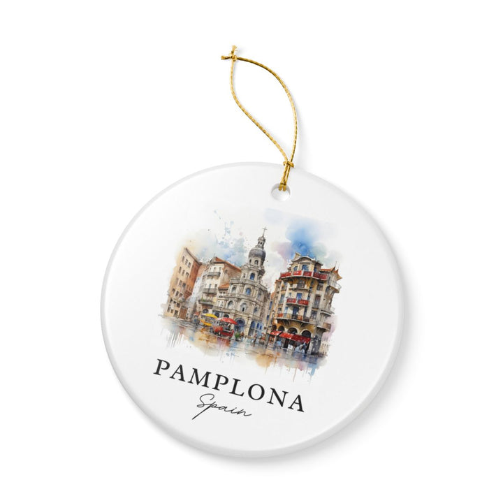 Pamplona Spain Ornament: Unique Pamplona Souvenir, Pamplona Spain Xmas Decor, and Authentic Pamplona Gift