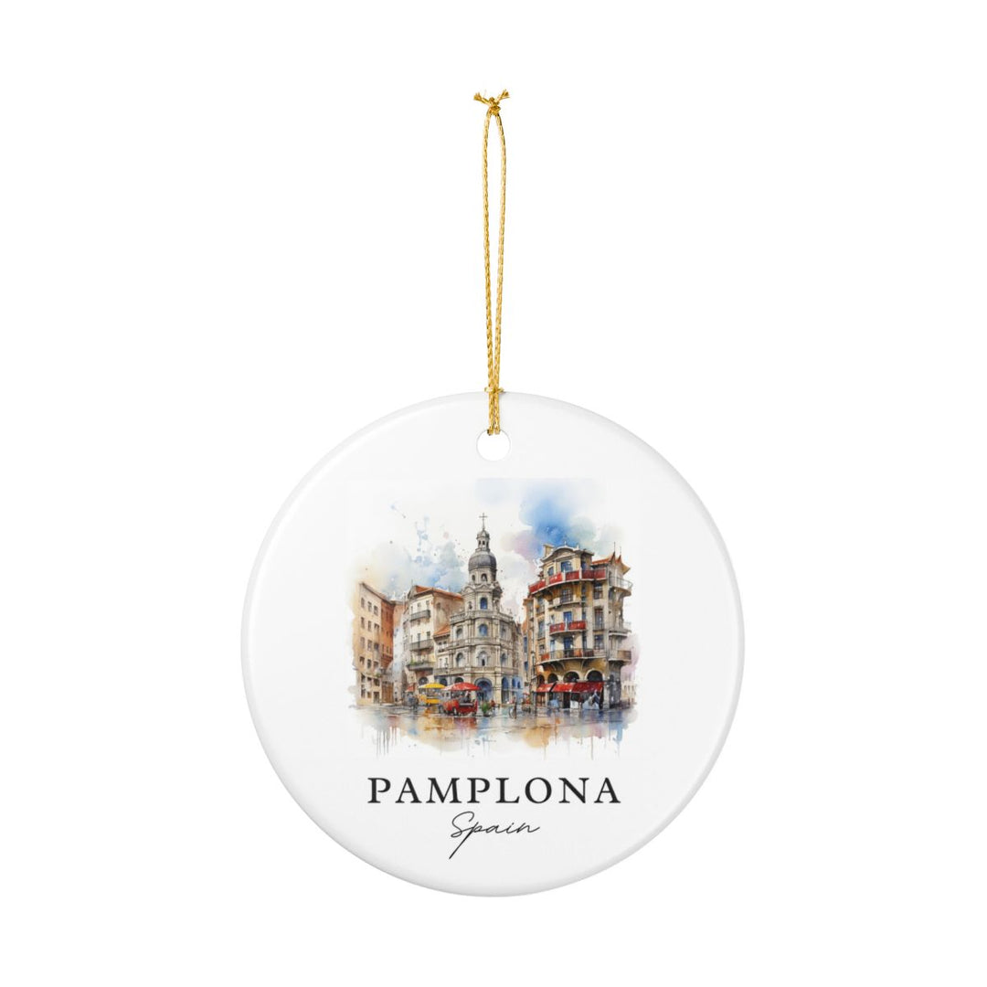 Pamplona Spain Ornament: Unique Pamplona Souvenir, Pamplona Spain Xmas Decor, and Authentic Pamplona Gift