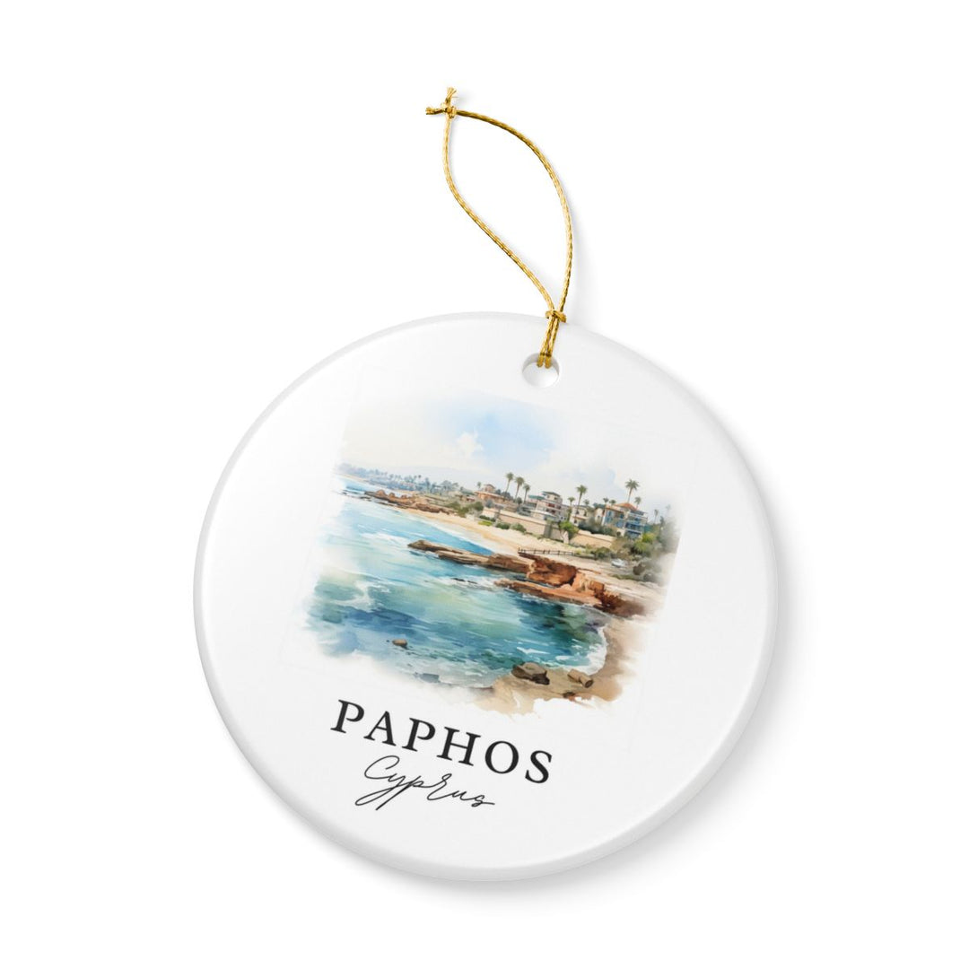 Paphos Cyprus Ornament: Unique Paphos Souvenir, Paphos Cyprus Xmas Decor, and Authentic Paphos Gift