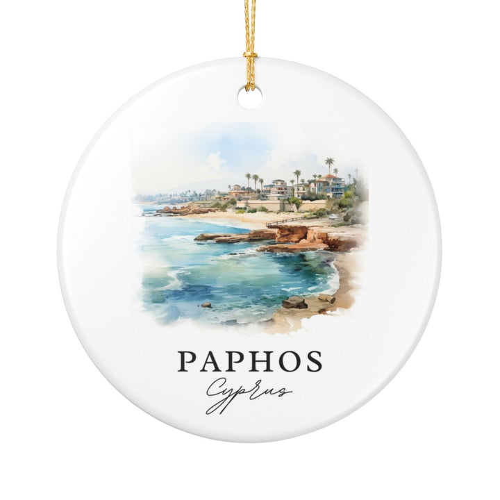 Paphos Cyprus Ornament: Unique Paphos Souvenir, Paphos Cyprus Xmas Decor, and Authentic Paphos Gift