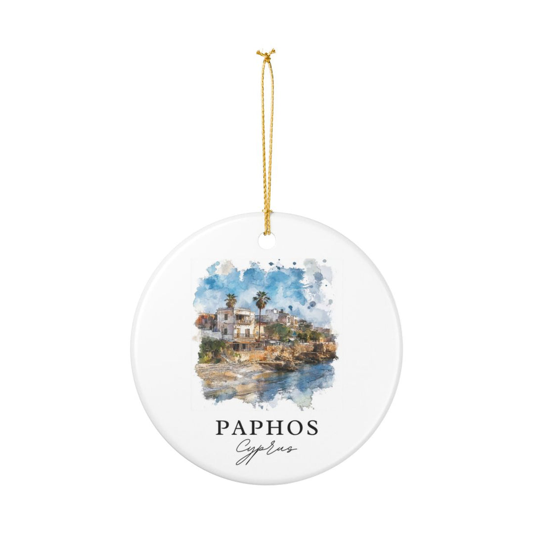 Paphos Cyprus Ornament: Unique Paphos Souvenir, Paphos Cyprus Xmas Decor, and Authentic Paphos Gift