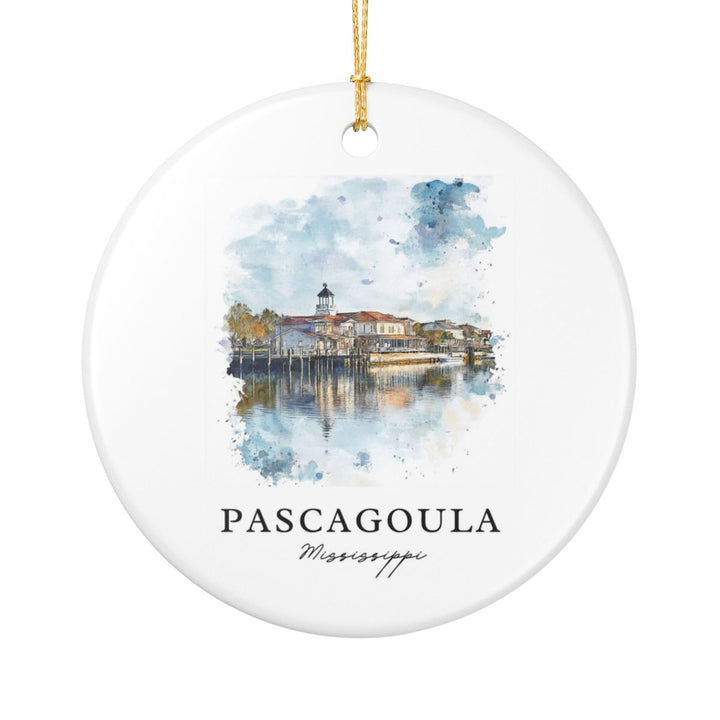 Pascagoula Mississippi Ornament: Unique Pascagoula Souvenir, Pascagoula Mississippi Xmas Decor, and Authentic Pascagoula Gift